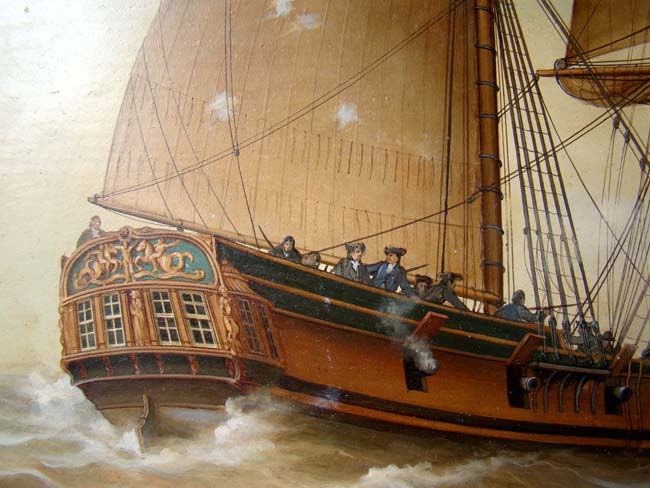 A fine LOUIS DODD Naval Battle painting — image 4